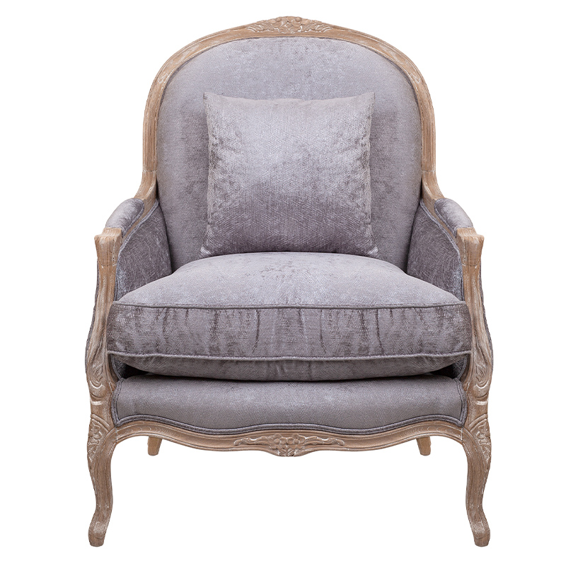  Ava Classical Armchair brown and grey velour     | Loft Concept 