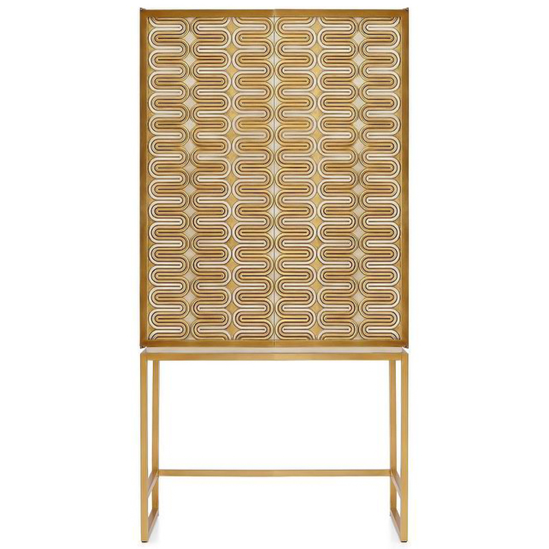  Park Avenue Brass Wave Pattern Bar Cabinet     | Loft Concept 