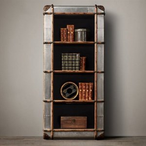 RH Richards Polished Aluminum Shelving Bookcase