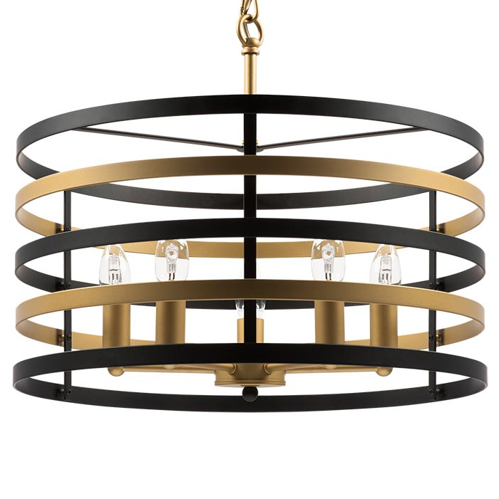  Gold Stripes Chandelier 5     | Loft Concept 