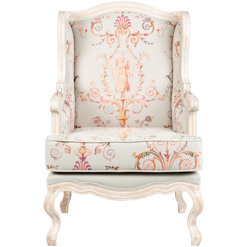 

Кресло из массива бука серое с растительным орнаментом Raffael Floral Grey Armchair