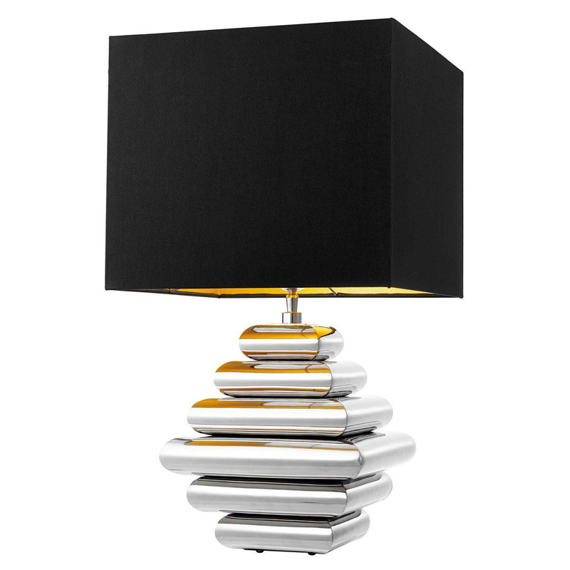 Настольная лампа Eichholtz Table Lamp Belmond Никель Черный в Москве | Loft Concept 