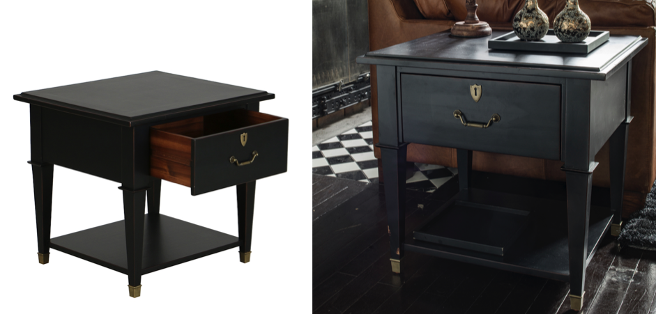 BOUT DE CANAPE NOIR EN ACACIA MASSIF CENACLE A274 BOUT DE CANAPE NOIR EN ACACIA MASSIF CENACLE A274 - Loft-Concept