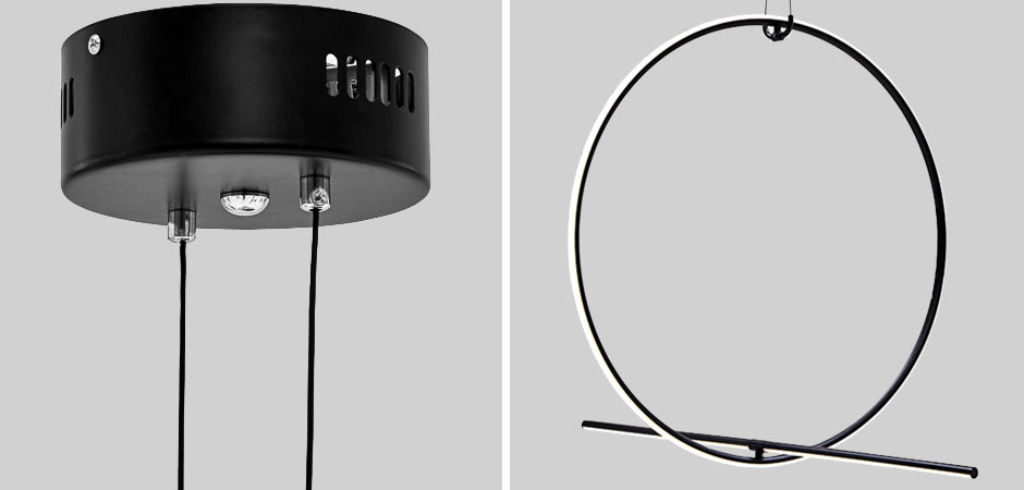 Подвесной светильник Black LED Circle Lamp - фото №1