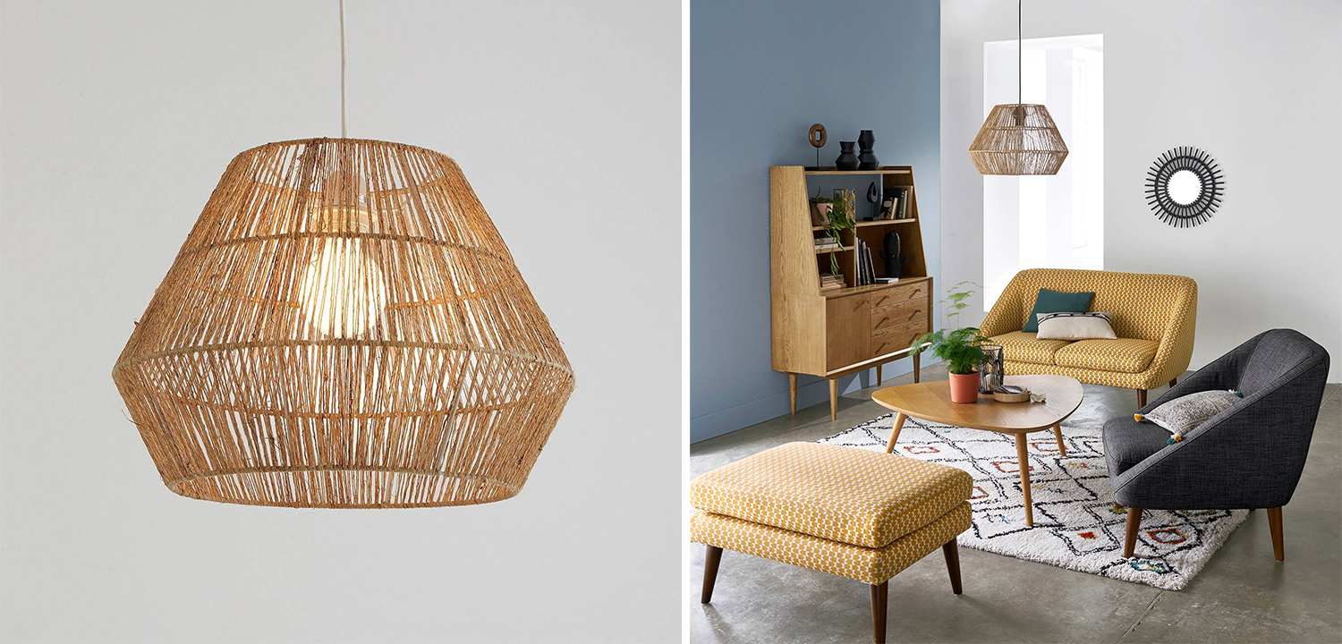 Подвесной светильник Signe Wicker Hemp Beige - фото