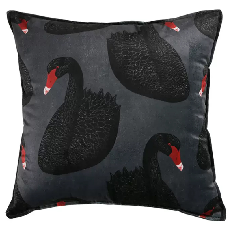 Декоративная подушка Black Swans Cushion Черная