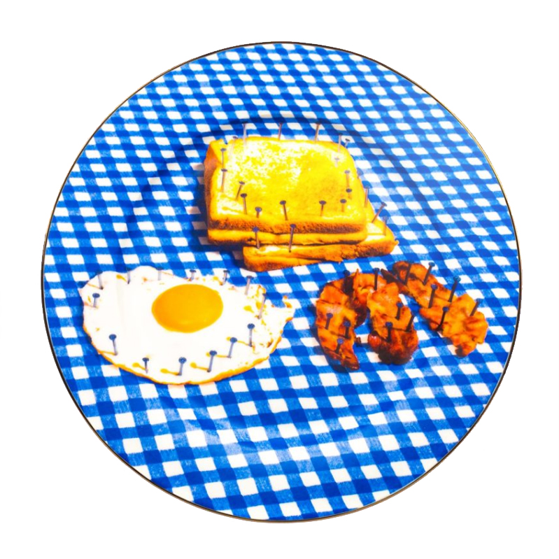  Seletti Porcelain Plate Breakfast Gold Border    | Loft Concept 