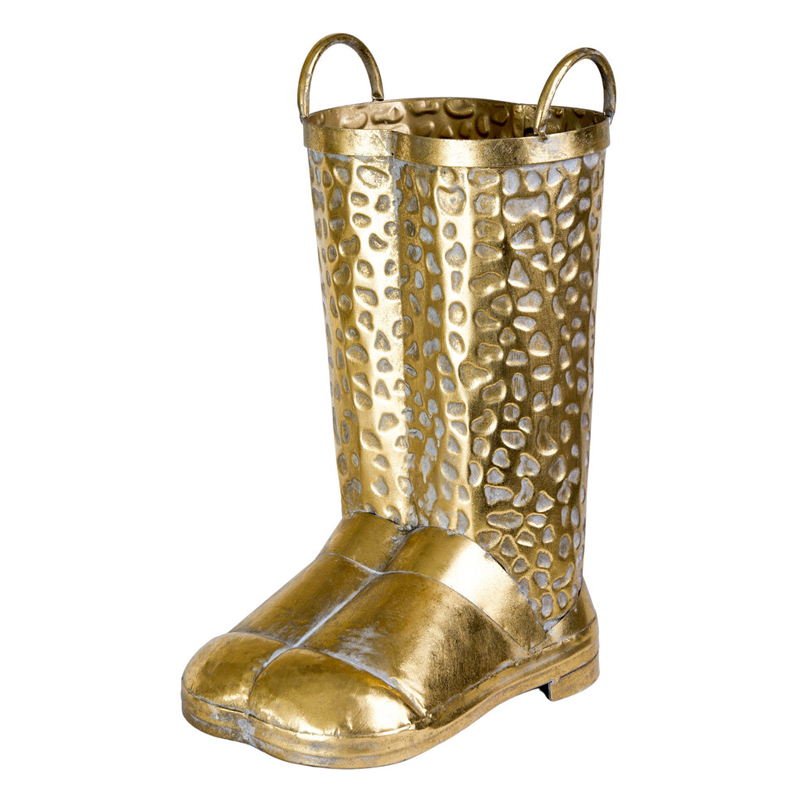 Ваза в форме сапог с рельефной текстурой и ручками Vase Boot Винтажное Темное Золото  в Москве | Loft Concept 