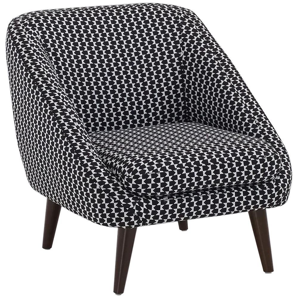 

Кресло с черно-белым принтом Pauley Black White Armchair