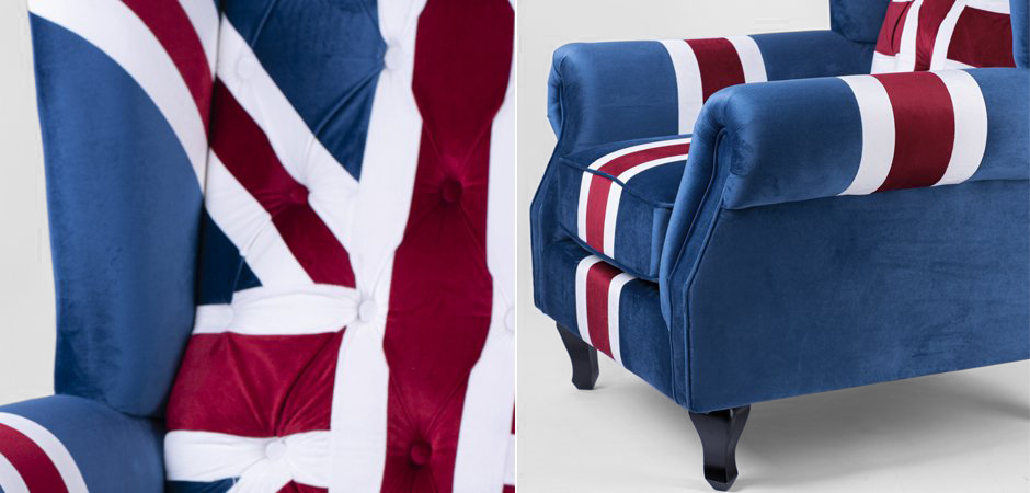 Кресло Armchair Union Jack velvet - фото