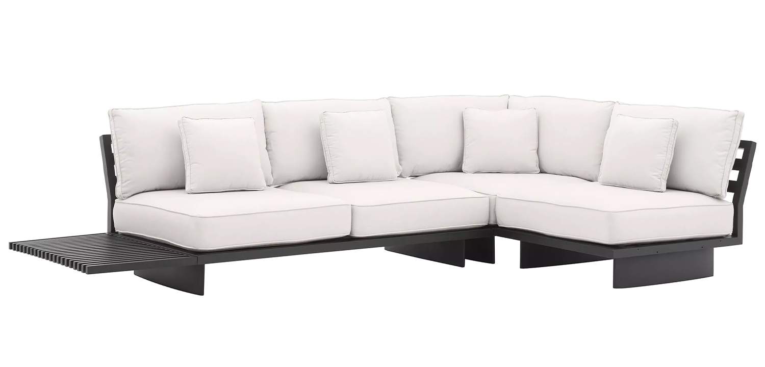 Модульный диван Eichholtz Sofa Royal Palm Белый Черный - фото