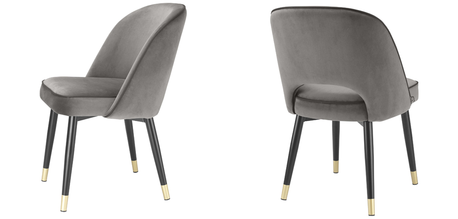Комплект из двух стульев Eichholtz Dining Chair Cliff set of 2 grey - фото