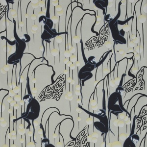 Обои ручная роспись Deco Monkeys Terracotta on Icefield dyed silk