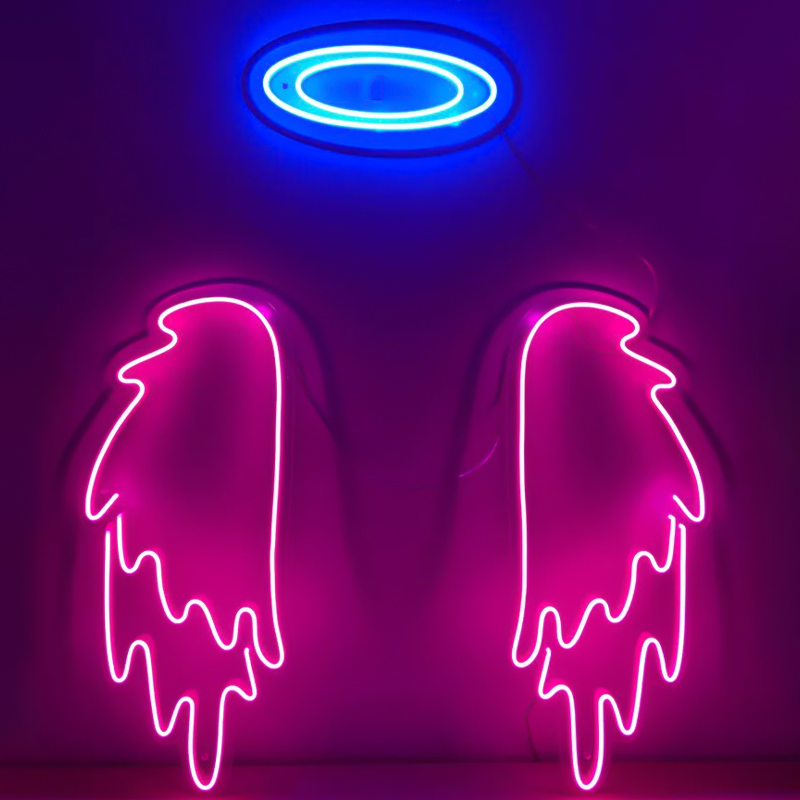    Pink Wings Neon Wall Lamp     | Loft Concept 