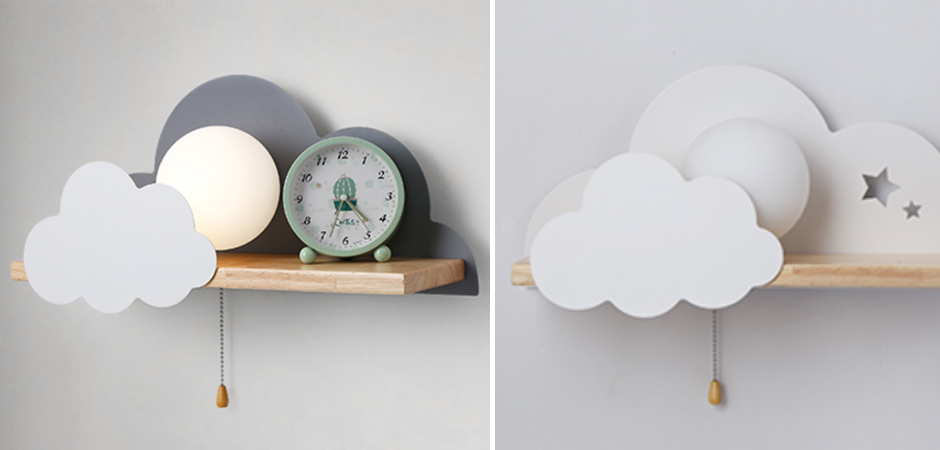 Бра с полкой Белое Облако Wall Lamp White Cloud Бра с полкой Белое Облако Wall Lamp White Cloud - Loft-Concept в Москве