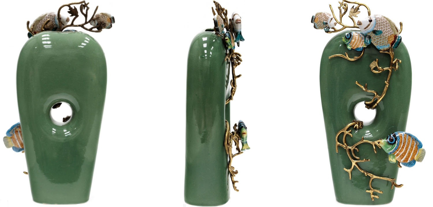 Ваза Colored Fish Vase green - фото