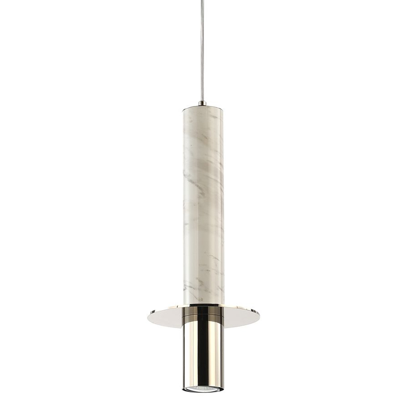 

Подвесной светильник с декором под белый мрамор Shaw Marble Nickel