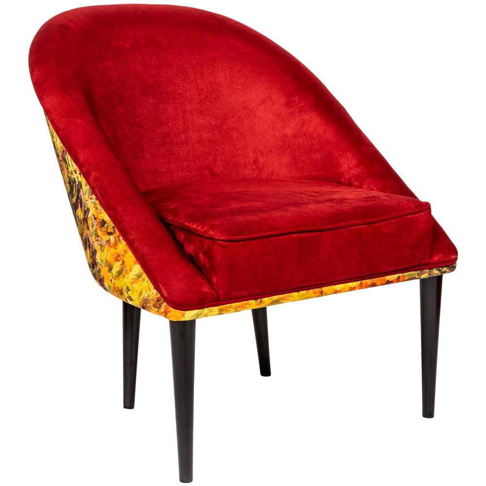 

Кресло из натурального бука красное с цветным принтом Impressionism in Art