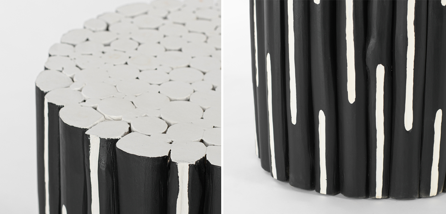 Приставной стол Table Licorice Sticks Black White - фото