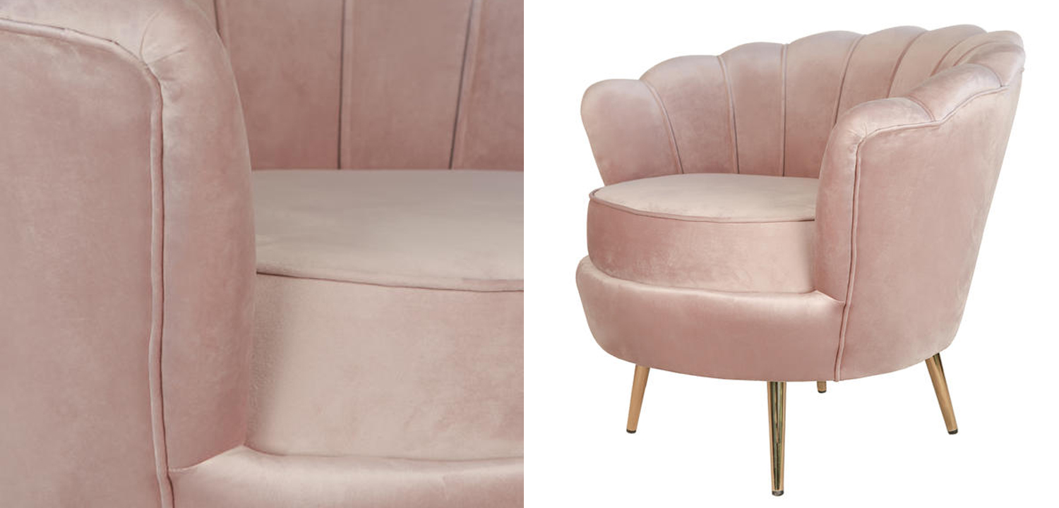 Кресло Розовый велюр Trapezium Pink velvet - фото
