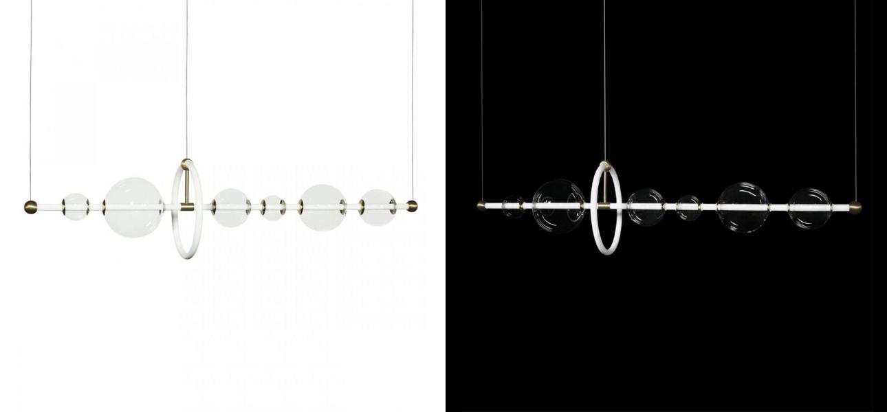 Люстра светодиодная линейная Iona Necklace белая 120 см - фото