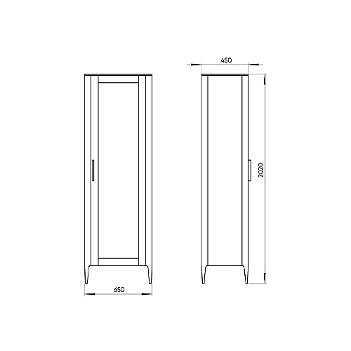 Витрина молочного цвета со стеклянной дверью с 4-мя полками и 2-мя ящиками Type  в Москве