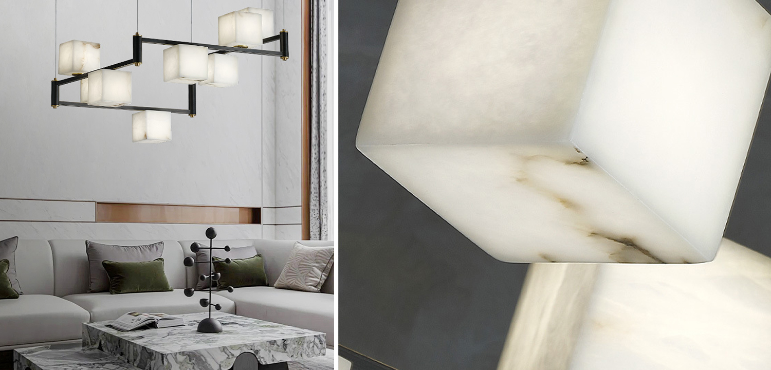 Люстра Marble Cubes Modern Light Chandelier 8 плафонов - фото №1