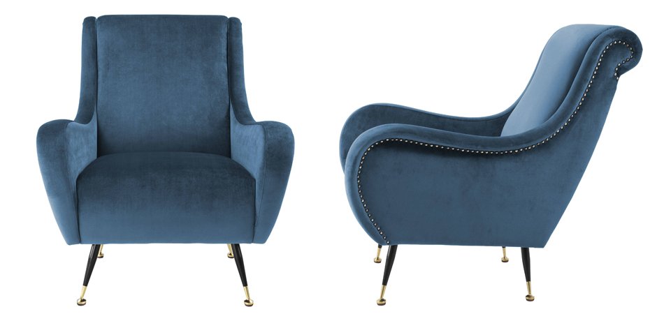 Кресло Chair Giardino Fauteuil blauw velvet - фото