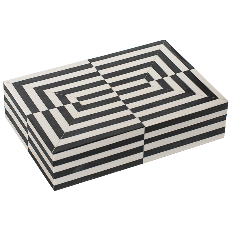  Black White Stripes Bone Inlay -   | Loft Concept 