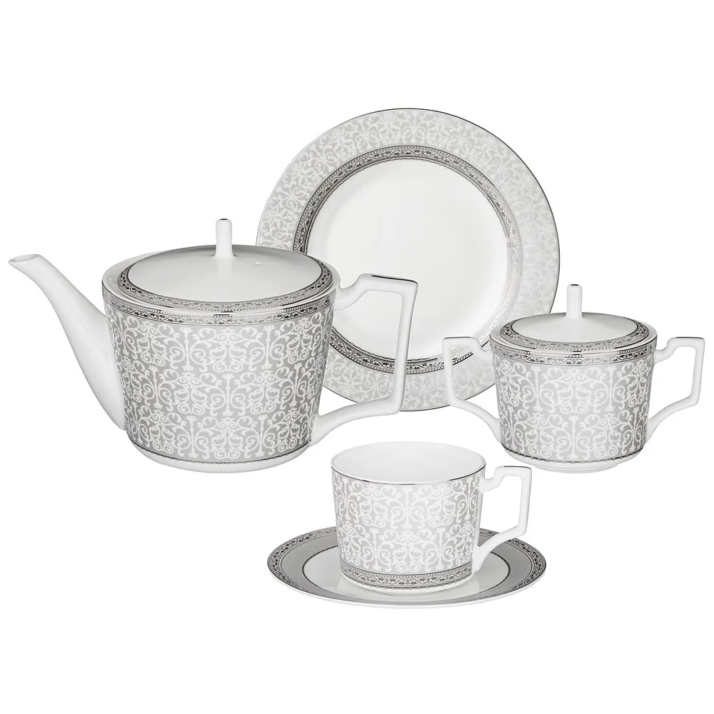 

Чайный сервиз серо-белого цвета из фарфора на 6 персон 20 предметов Royal Porcelain Collection
