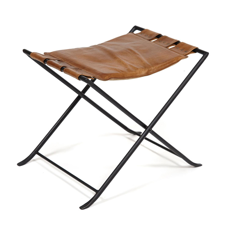     Industrial leather folding stool     | Loft Concept 