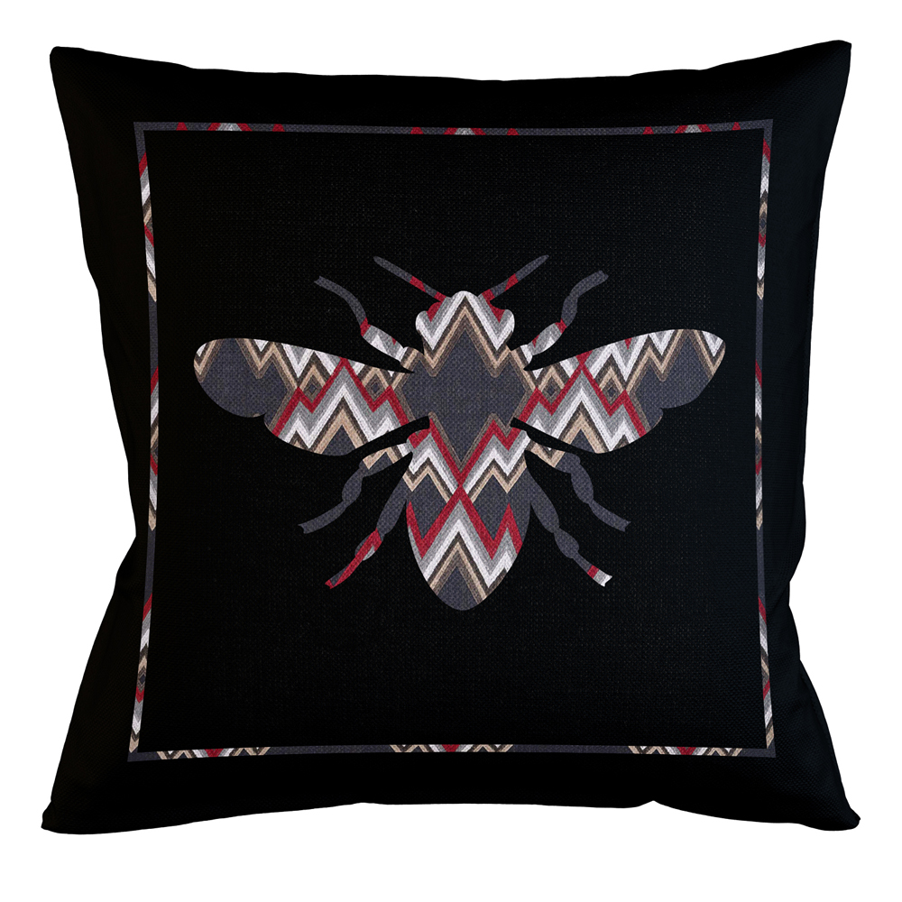 

Подушка декоративная пчела цветной орнамент Ikat Pattern