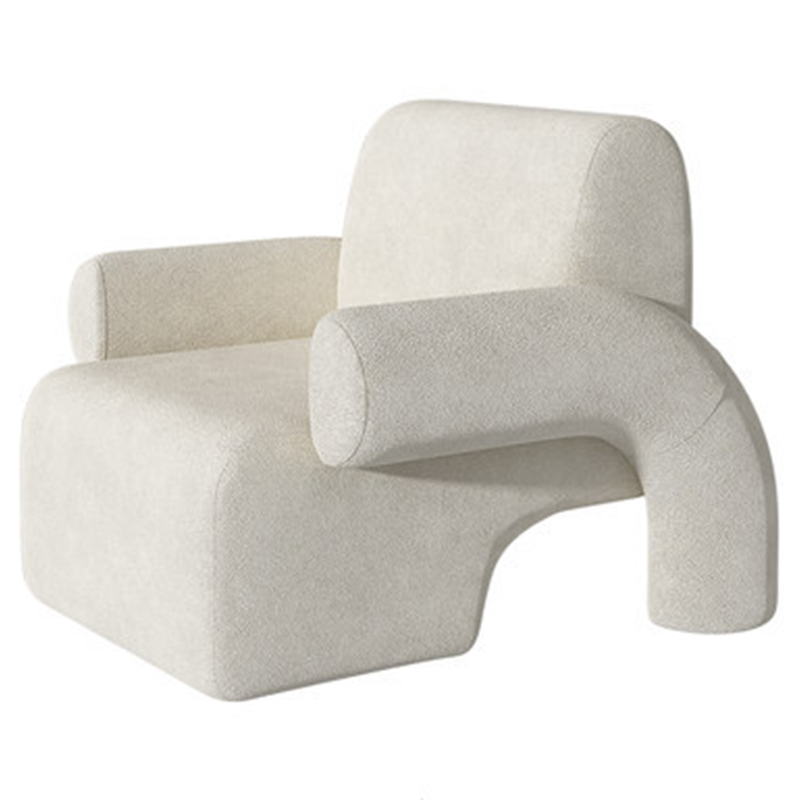 Odom White Boucle Armchair    | Loft Concept 