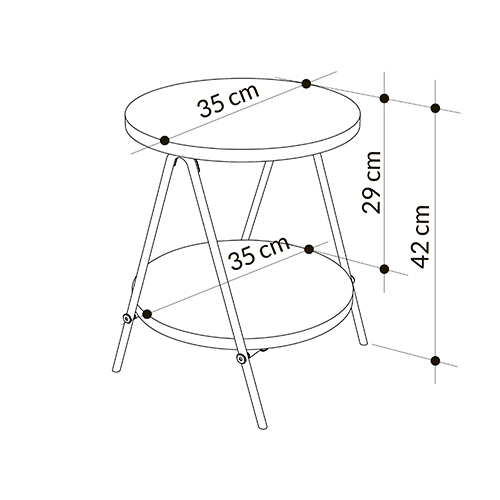 Стол приставной с 2-мя круглыми столешницами цвета антрацит ESSEL SIDE TABLE ANTHRACITE в Москве