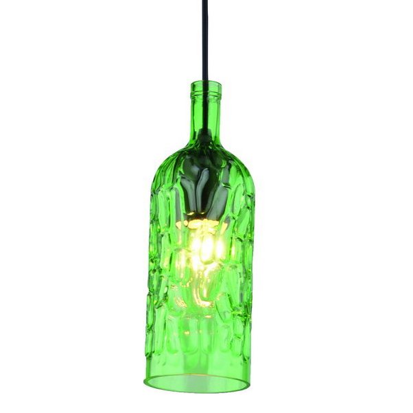   Geometry Glass Green Bottle Pendant    | Loft Concept 