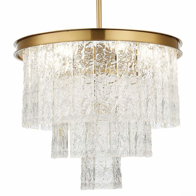  Renea Textured Glass Chandelier Brass      | Loft Concept 