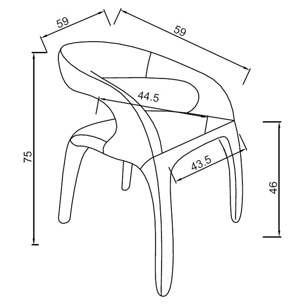 Стул обеденный бежевый из экокожи Unique Futuristic Chair в Москве