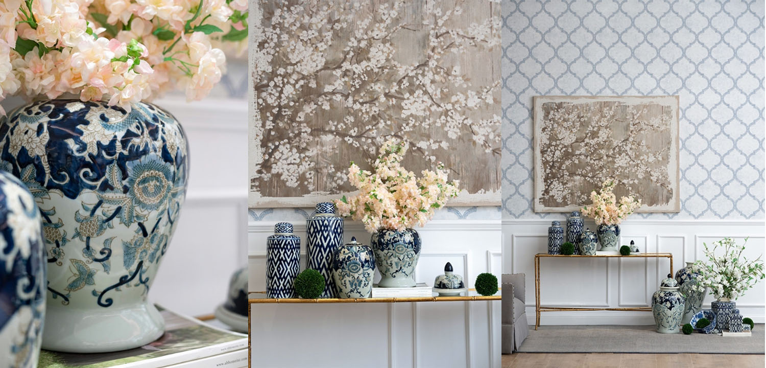 Ваза с крышкой Blue & White Ornament Vase 42 - фото №2