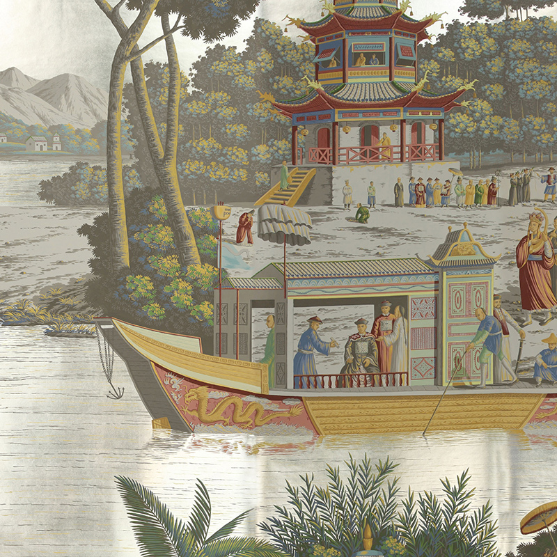    Procession Chinoise Special Colourway on White Metal gilded paper    | Loft Concept 
