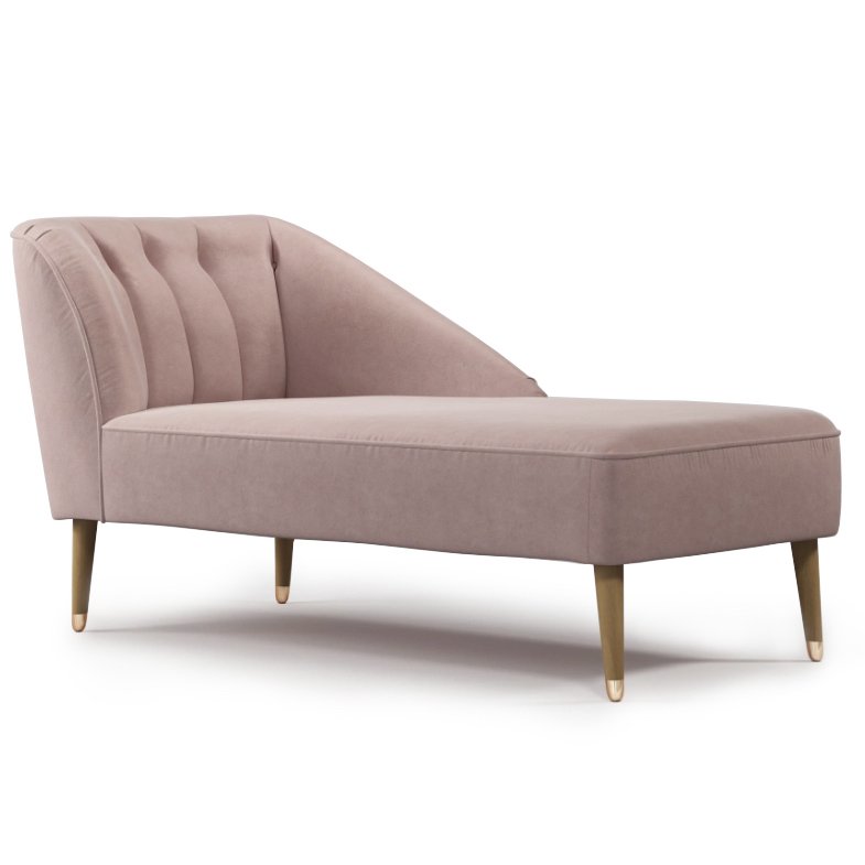  Chaise Longue, Pink Cotton Velvet ̆ ̆   | Loft Concept 