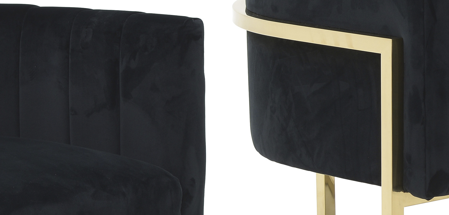 Кресло Accent Velvet chair black - фото