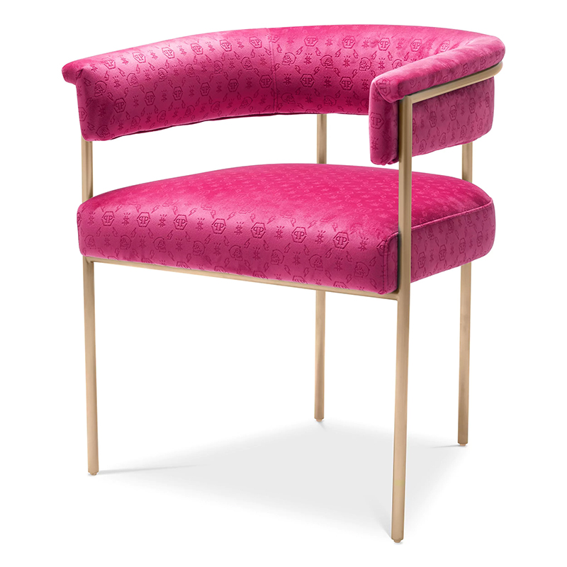 Стул Philipp Plein Dining Chair Monogram Розовый