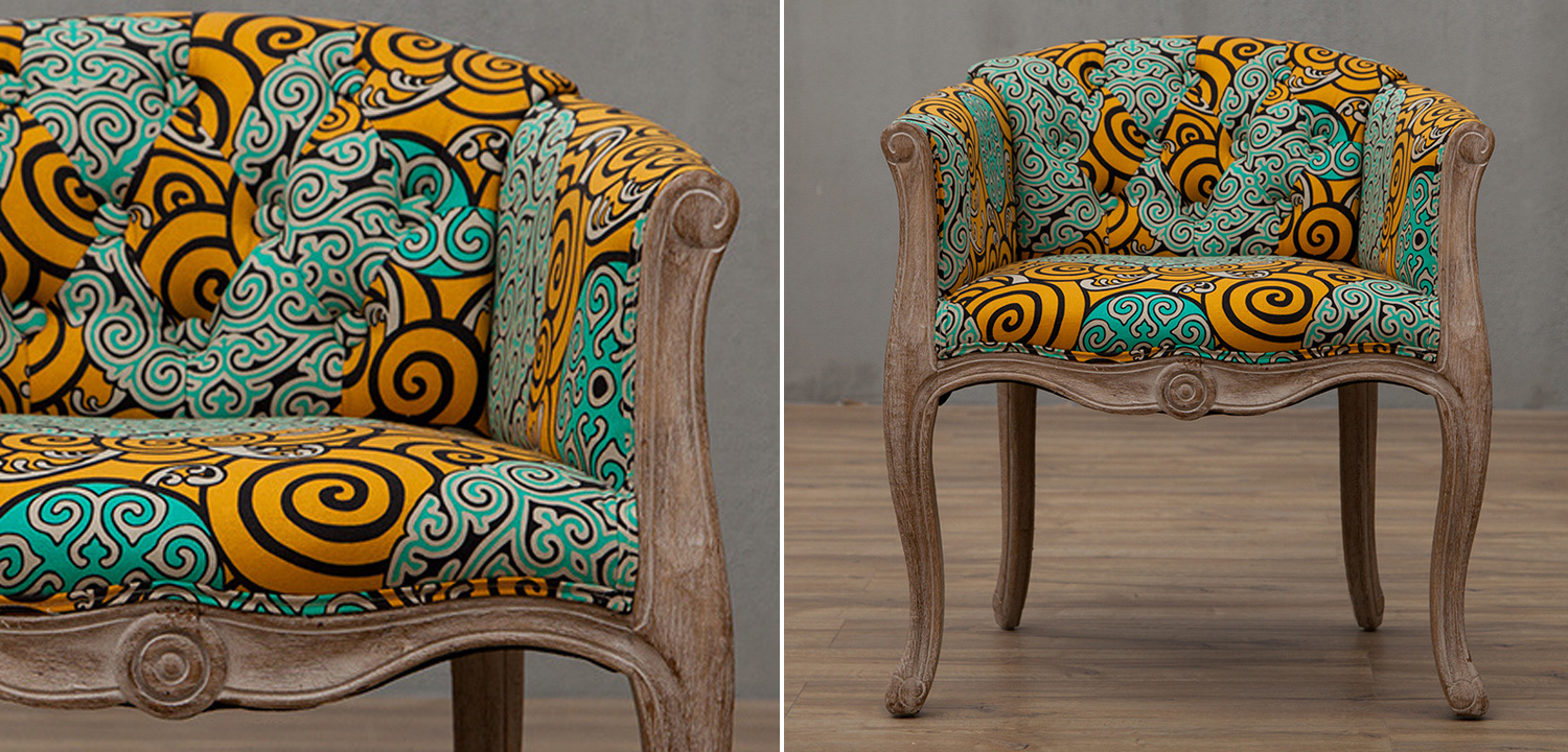 Кресло Yellow and Turquoise Ornament Chair - фото