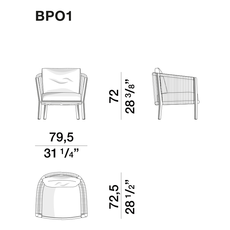 Дизайнерское уличное кресло из массива дерева с веревочной спинкой BOBOLI Armchair в Москве