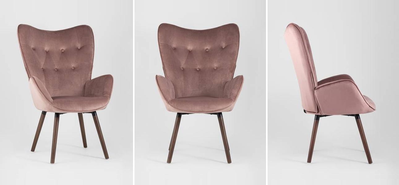 Полукресло Розовый Велюр Grandee Chair - фото