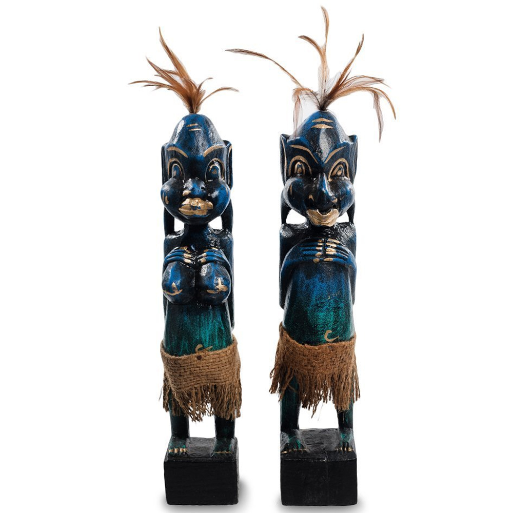 

Комплект из 2-х деревянных статуэток Asmat Statuettes Dark Blue