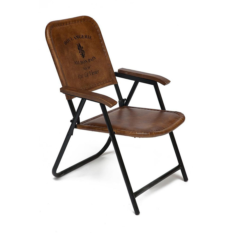    Industrial Folding buffalo leather chair     | Loft Concept 