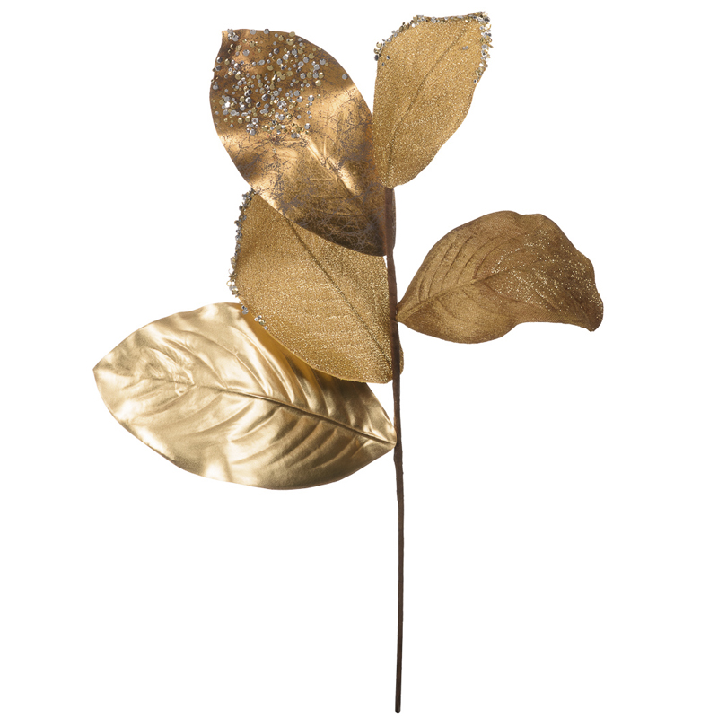 

Декоративная ветвь с золотыми листьями