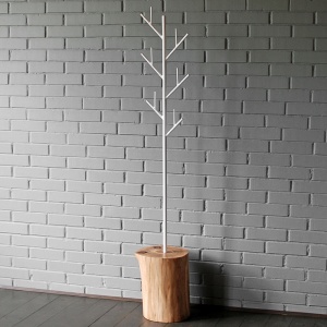 Вешалка Metal Branches and Stump Floor Hanger White