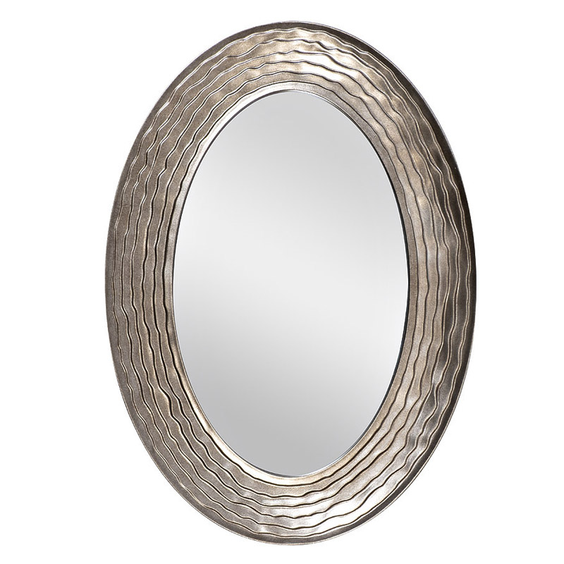  Waves Dark Silver Oval Mirror    | Loft Concept 